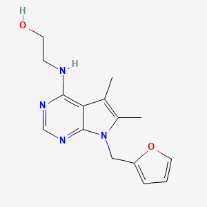 molecular formula C15H18N4O2 B5796948 2-{[7-(2-furylmethyl)-5,6-dimethyl-7H-pyrrolo[2,3-d]pyrimidin-4-yl]amino}ethanol 