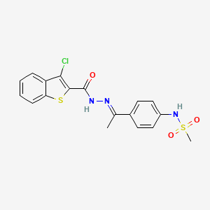 molecular formula C18H16ClN3O3S2 B5796981 N-(4-{N-[(3-chloro-1-benzothien-2-yl)carbonyl]ethanehydrazonoyl}phenyl)methanesulfonamide 