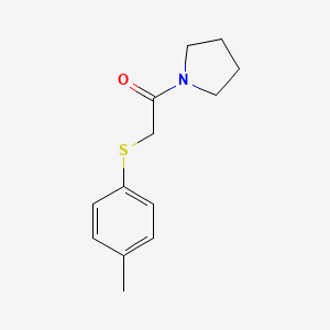 molecular formula C13H17NOS B5796992 1-{[(4-methylphenyl)thio]acetyl}pyrrolidine 