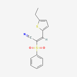 molecular formula C15H13NO2S2 B5796998 3-(5-ethyl-2-thienyl)-2-(phenylsulfonyl)acrylonitrile 