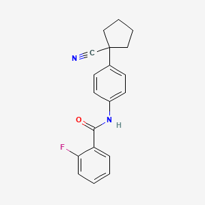 molecular formula C19H17FN2O B5797022 N-[4-(1-cyanocyclopentyl)phenyl]-2-fluorobenzamide 