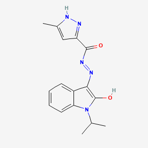 N'-(1-isopropyl-2-oxo-1,2-dihydro-3H-indol-3-ylidene)-3-methyl-1H-pyrazole-5-carbohydrazide