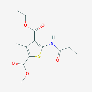 molecular formula C13H17NO5S B5797041 4-ethyl 2-methyl 3-methyl-5-(propionylamino)-2,4-thiophenedicarboxylate 