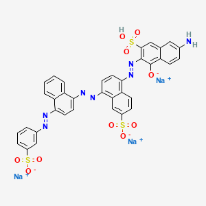 molecular formula C36H22N7Na3O10S3 B579705 Trisodium;5-[(6-amino-1-oxido-3-sulfonaphthalen-2-yl)diazenyl]-8-[[4-[(3-sulfonatophenyl)diazenyl]naphthalen-1-yl]diazenyl]naphthalene-2-sulfonate CAS No. 15792-47-9