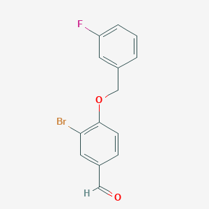 molecular formula C14H10BrFO2 B5797062 3-bromo-4-[(3-fluorobenzyl)oxy]benzaldehyde 