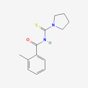 molecular formula C13H16N2OS B5797081 2-methyl-N-(1-pyrrolidinylcarbonothioyl)benzamide 