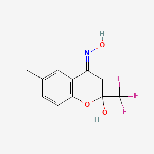 molecular formula C11H10F3NO3 B5797088 2-hydroxy-6-methyl-2-(trifluoromethyl)-2,3-dihydro-4H-chromen-4-one oxime 