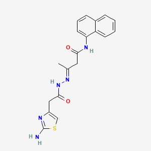 3-{[(2-amino-1,3-thiazol-4-yl)acetyl]hydrazono}-N-1-naphthylbutanamide
