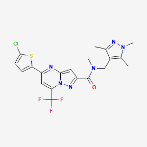 molecular formula C20H18ClF3N6OS B5797137 5-(5-chloro-2-thienyl)-N-methyl-7-(trifluoromethyl)-N-[(1,3,5-trimethyl-1H-pyrazol-4-yl)methyl]pyrazolo[1,5-a]pyrimidine-2-carboxamide 