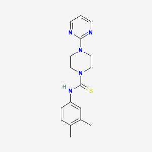 molecular formula C17H21N5S B5797149 N-(3,4-dimethylphenyl)-4-(2-pyrimidinyl)-1-piperazinecarbothioamide 