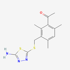 1-(3-{[(5-amino-1,3,4-thiadiazol-2-yl)thio]methyl}-2,4,6-trimethylphenyl)ethanone