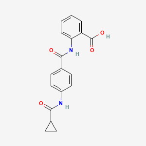 molecular formula C18H16N2O4 B5797265 2-({4-[(cyclopropylcarbonyl)amino]benzoyl}amino)benzoic acid 