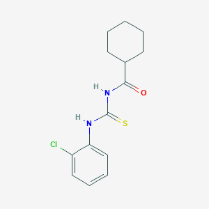 molecular formula C14H17ClN2OS B5797323 N-{[(2-chlorophenyl)amino]carbonothioyl}cyclohexanecarboxamide 