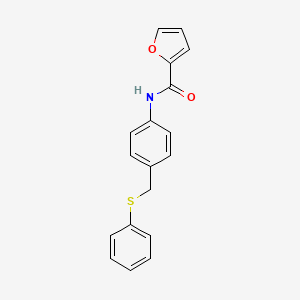 molecular formula C18H15NO2S B5797330 N-{4-[(phenylthio)methyl]phenyl}-2-furamide 