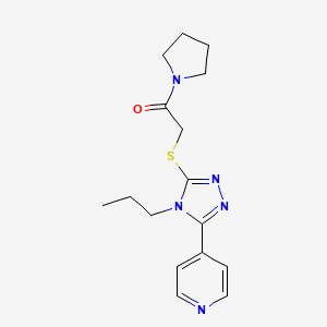 molecular formula C16H21N5OS B5797334 4-(5-{[2-oxo-2-(1-pyrrolidinyl)ethyl]thio}-4-propyl-4H-1,2,4-triazol-3-yl)pyridine 
