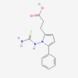 molecular formula C14H15N3O2S B5797387 3-{1-[(aminocarbonothioyl)amino]-5-phenyl-1H-pyrrol-2-yl}propanoic acid 