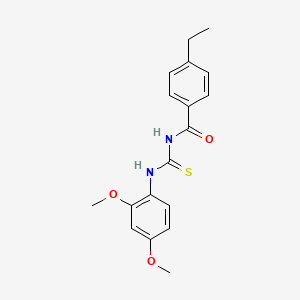 molecular formula C18H20N2O3S B5797395 N-{[(2,4-dimethoxyphenyl)amino]carbonothioyl}-4-ethylbenzamide 