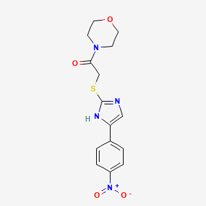 molecular formula C15H16N4O4S B5797401 4-({[4-(4-nitrophenyl)-1H-imidazol-2-yl]thio}acetyl)morpholine 