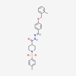 molecular formula C28H31N3O4S B5797445 N'-{4-[(2-methylbenzyl)oxy]benzylidene}-1-[(4-methylphenyl)sulfonyl]-4-piperidinecarbohydrazide 
