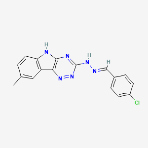 molecular formula C17H13ClN6 B5797449 4-chlorobenzaldehyde (8-methyl-5H-[1,2,4]triazino[5,6-b]indol-3-yl)hydrazone 