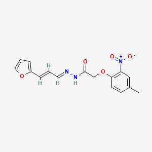 molecular formula C16H15N3O5 B5797541 N'-[3-(2-furyl)-2-propen-1-ylidene]-2-(4-methyl-2-nitrophenoxy)acetohydrazide 