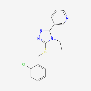 molecular formula C16H15ClN4S B5797555 3-{5-[(2-chlorobenzyl)thio]-4-ethyl-4H-1,2,4-triazol-3-yl}pyridine 