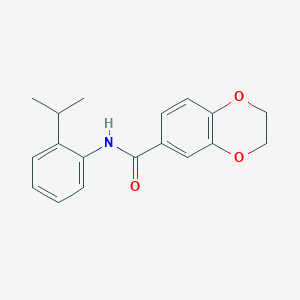 molecular formula C18H19NO3 B5797559 N-(2-isopropylphenyl)-2,3-dihydro-1,4-benzodioxine-6-carboxamide 