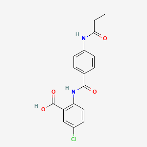 molecular formula C17H15ClN2O4 B5797567 5-chloro-2-{[4-(propionylamino)benzoyl]amino}benzoic acid 