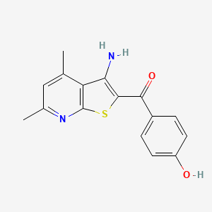 molecular formula C16H14N2O2S B5797589 (3-氨基-4,6-二甲基噻吩并[2,3-b]吡啶-2-基)(4-羟基苯基)甲酮 