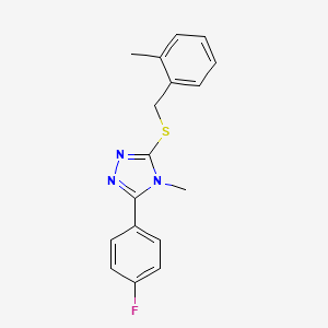 molecular formula C17H16FN3S B5797595 3-(4-fluorophenyl)-4-methyl-5-[(2-methylbenzyl)thio]-4H-1,2,4-triazole 