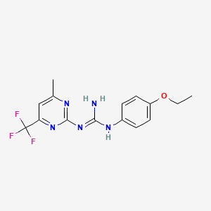 molecular formula C15H16F3N5O B5797628 N-(4-ethoxyphenyl)-N'-[4-methyl-6-(trifluoromethyl)-2-pyrimidinyl]guanidine 