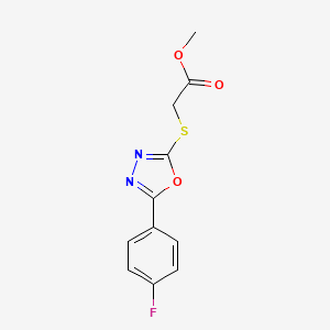 molecular formula C11H9FN2O3S B5797635 methyl {[5-(4-fluorophenyl)-1,3,4-oxadiazol-2-yl]thio}acetate 
