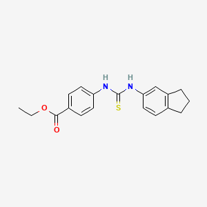 molecular formula C19H20N2O2S B5797649 ethyl 4-{[(2,3-dihydro-1H-inden-5-ylamino)carbonothioyl]amino}benzoate 