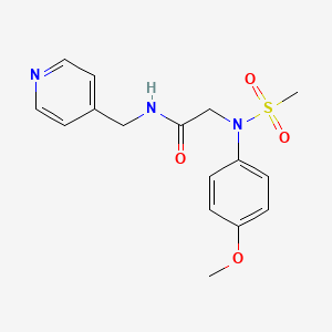 molecular formula C16H19N3O4S B5797714 N~2~-(4-methoxyphenyl)-N~2~-(methylsulfonyl)-N~1~-(4-pyridinylmethyl)glycinamide 