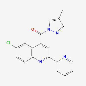 molecular formula C19H13ClN4O B5797731 6-chloro-4-[(4-methyl-1H-pyrazol-1-yl)carbonyl]-2-(2-pyridinyl)quinoline 