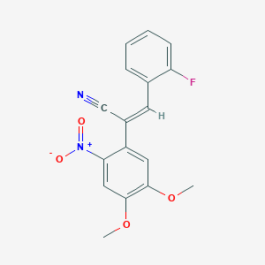 molecular formula C17H13FN2O4 B5797737 2-(4,5-dimethoxy-2-nitrophenyl)-3-(2-fluorophenyl)acrylonitrile 