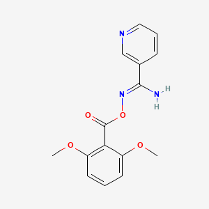 molecular formula C15H15N3O4 B5797749 N'-[(2,6-dimethoxybenzoyl)oxy]-3-pyridinecarboximidamide 