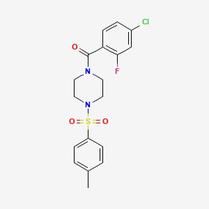 molecular formula C18H18ClFN2O3S B5797795 1-(4-chloro-2-fluorobenzoyl)-4-[(4-methylphenyl)sulfonyl]piperazine 