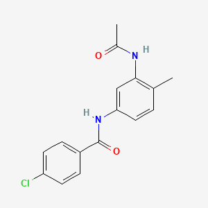 molecular formula C16H15ClN2O2 B5797827 N-[3-(acetylamino)-4-methylphenyl]-4-chlorobenzamide 