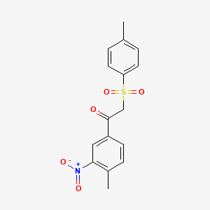 molecular formula C16H15NO5S B5797882 1-(4-methyl-3-nitrophenyl)-2-[(4-methylphenyl)sulfonyl]ethanone 