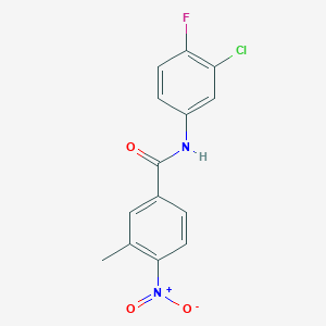 molecular formula C14H10ClFN2O3 B5797897 N-(3-chloro-4-fluorophenyl)-3-methyl-4-nitrobenzamide 