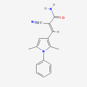 2-cyano-3-(2,5-dimethyl-1-phenyl-1H-pyrrol-3-yl)acrylamide