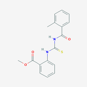 molecular formula C17H16N2O3S B5797953 methyl 2-({[(2-methylbenzoyl)amino]carbonothioyl}amino)benzoate 