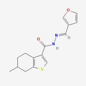 molecular formula C15H16N2O2S B5797961 N'-(3-furylmethylene)-6-methyl-4,5,6,7-tetrahydro-1-benzothiophene-3-carbohydrazide 