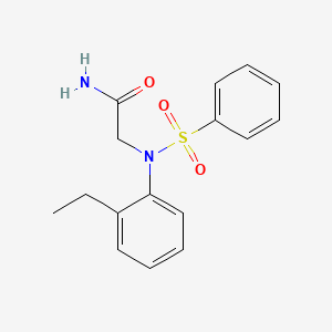 molecular formula C16H18N2O3S B5797981 N~2~-(2-ethylphenyl)-N~2~-(phenylsulfonyl)glycinamide 
