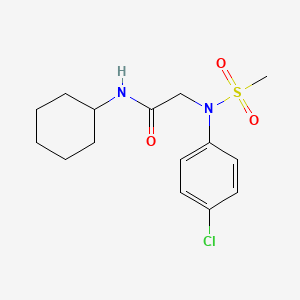 molecular formula C15H21ClN2O3S B5798008 N~2~-(4-chlorophenyl)-N~1~-cyclohexyl-N~2~-(methylsulfonyl)glycinamide 