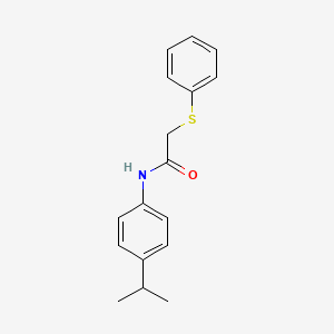 molecular formula C17H19NOS B5798019 N-(4-isopropylphenyl)-2-(phenylthio)acetamide 