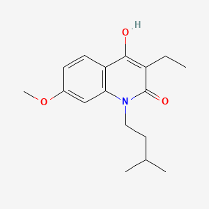 B579802 Carbostyril, 3-ethyl-4-hydroxy-1-isopentyl-7-methoxy- CAS No. 18904-41-1