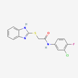 molecular formula C15H11ClFN3OS B5798025 2-(1H-benzimidazol-2-ylthio)-N-(3-chloro-4-fluorophenyl)acetamide 