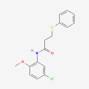molecular formula C16H16ClNO2S B5798029 N-(5-chloro-2-methoxyphenyl)-3-(phenylthio)propanamide 